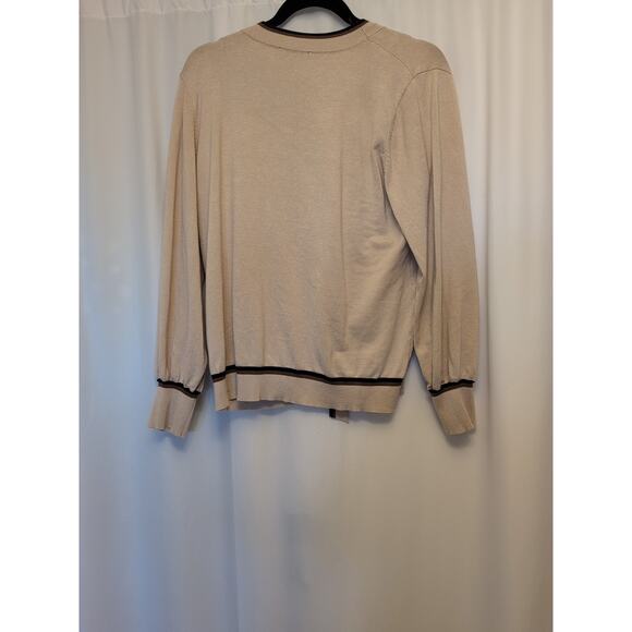 Adrianna Pappell XL Tan front tie lightweight sweater top 75% viscose - Picture 6 of 9